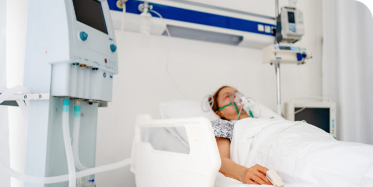 Patient in hospital bed