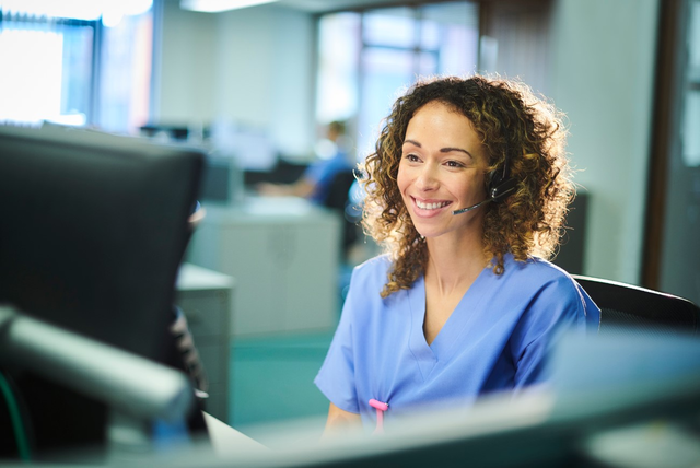 Nurse on computer